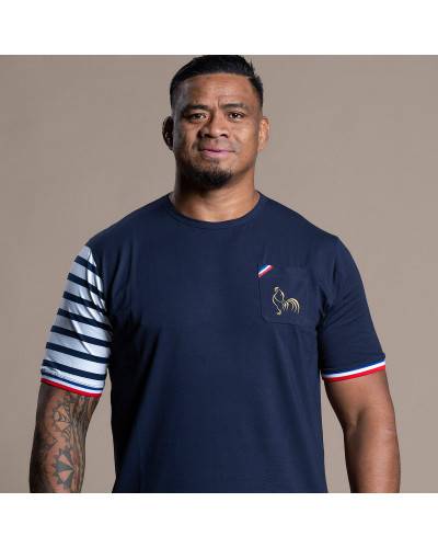 T-shirt de rugby Le bras en marinière