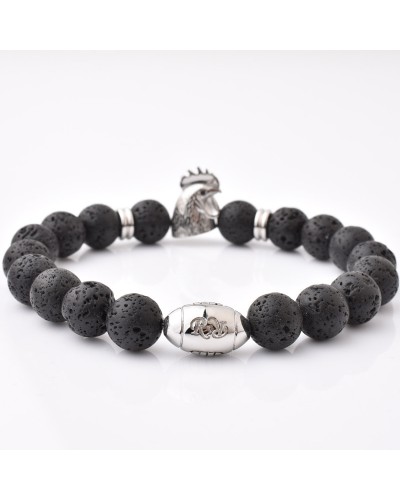 Bracelet Homme Pierre Naturelle Albâtre & Perles Volcanique