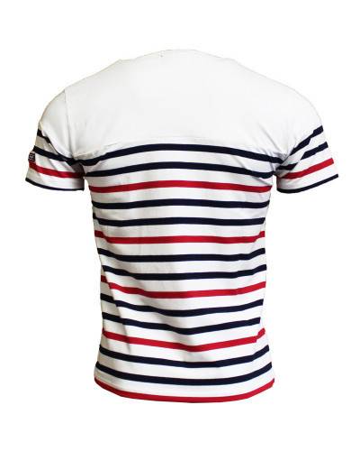 T-shirt Marinière Tricolore - blanc