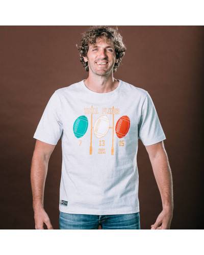 T-shirt Total Rugby Player Gris - Mirco Bergamasco