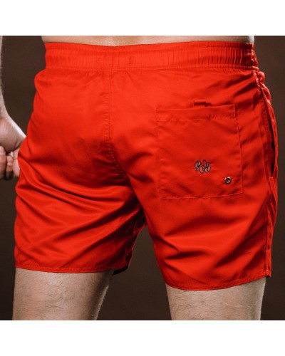 Short de bain Rugby en Rouge et Marine