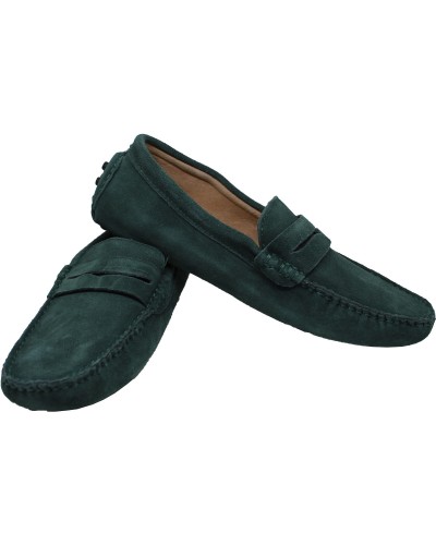 Mocassins en nubuck - vert forêt