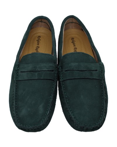 Mocassins en nubuck - vert forêt