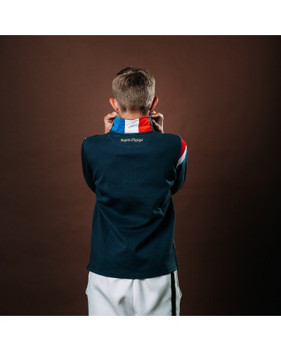 Polo Epaule Tricolore marine - ML - Enfant