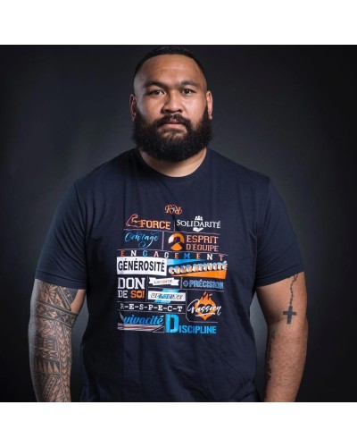 T-shirt Rugby Poster des Valeurs