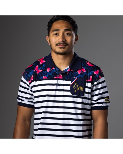Polo marinière rugby Rosée du Matin
