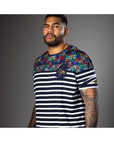 T-shirt Marinière Rugby Heart