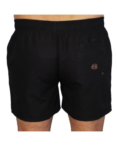 Short de bain Rugby en Noir et Beige