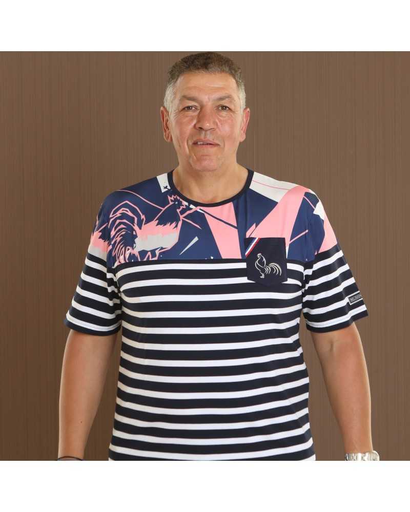 T-shirt rugby Coq Chantant - Abdelatif Benazzi