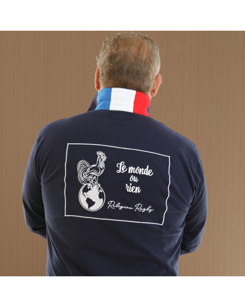 Polo Manches Longues France Coupe du Monde Rugby 2023 Bleu