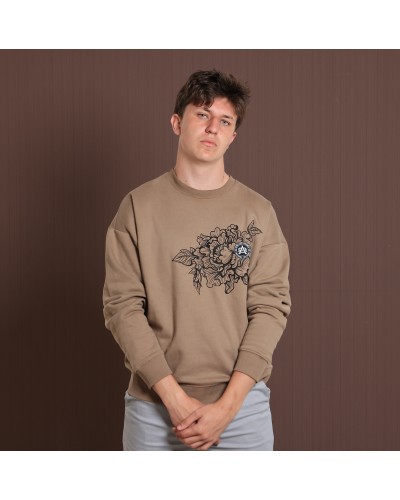 Sweat col rond Peony Crowneck - Julien Soone - marron