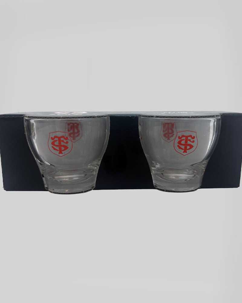 Tasses à Café en verre - Lot de 2 - Stade Toulousain Tasses à Café en verre - Lot de 2 - Stade Toulousain