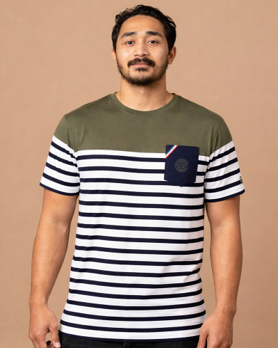 T-shirt Marinière Kaki