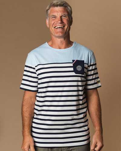 T-shirt Marinière Bleu Lin