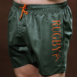 Short de bain Rugby en Vert et Orange