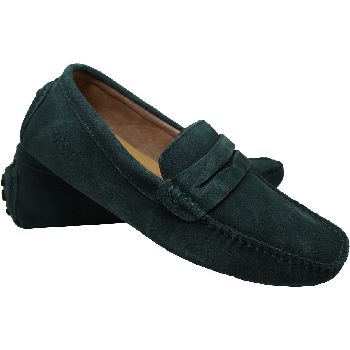 Mocassins en nubuck - vert forêt