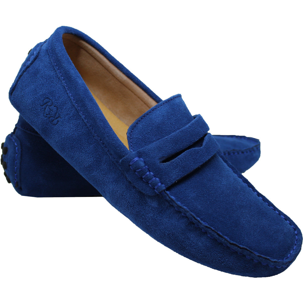 Mocassins en nubuck - bleu roi