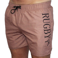 Short de bain Rugby en Beige et Noir