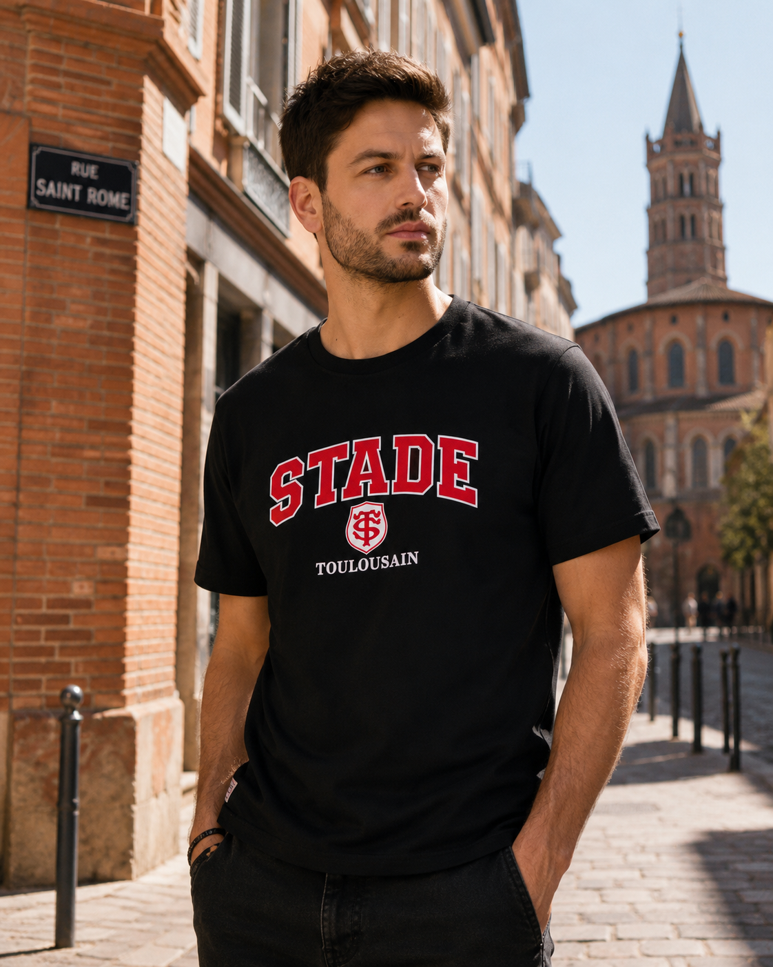 T-shirt Homme Brodi - Noire - Stade toulousain