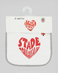Set of 2 Baby Bibs with Heart - Stade Toulousain