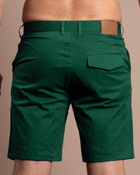 Forest green Bermuda shorts with French flag