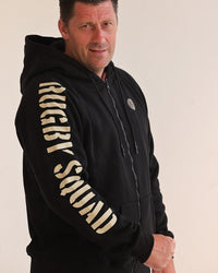 Rugby Squad Zip-Up Sweatshirt - Black