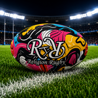 Ballon de Rugby Art Flowers