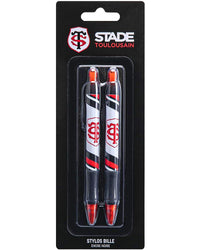 Lot de 2 Stylos bille - blanc - Stade Toulousain