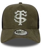 New Era x Stade Toulousain Khaki Faux Suede EF Trucker Cap