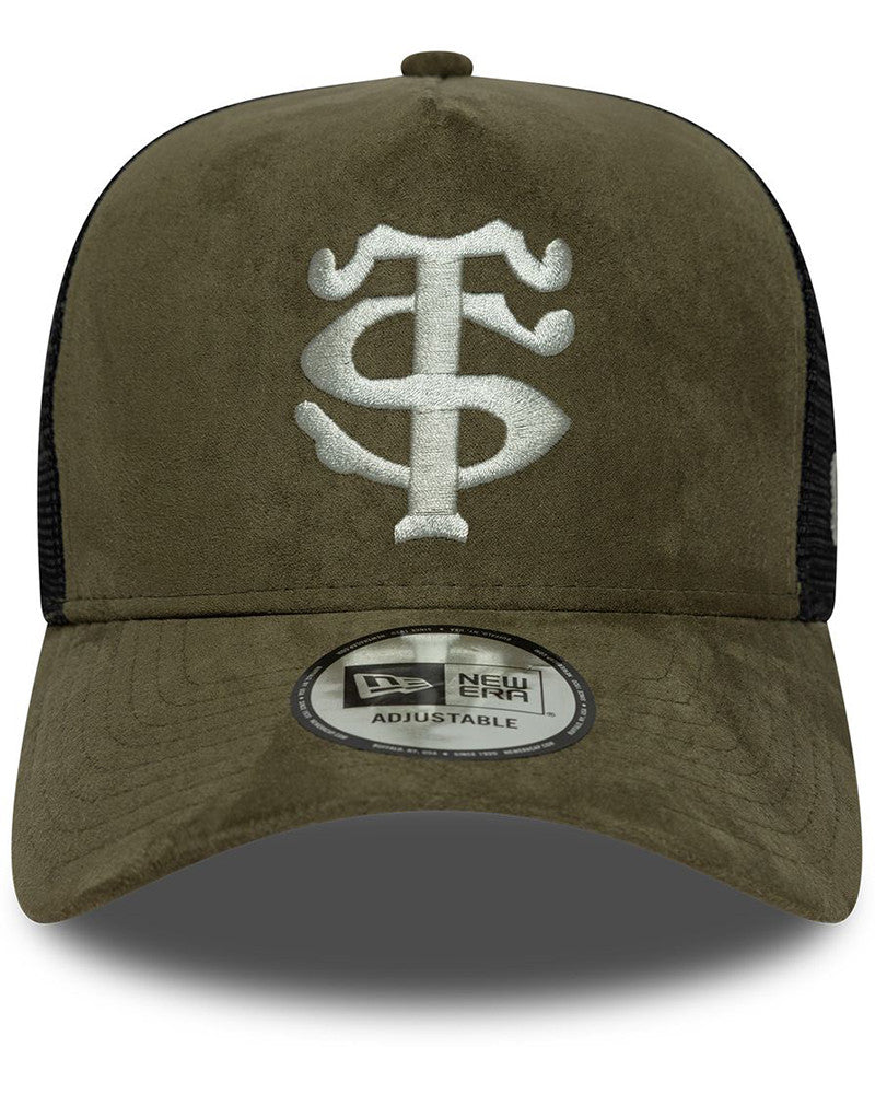New Era x Stade Toulousain Khaki Faux Suede EF Trucker Cap