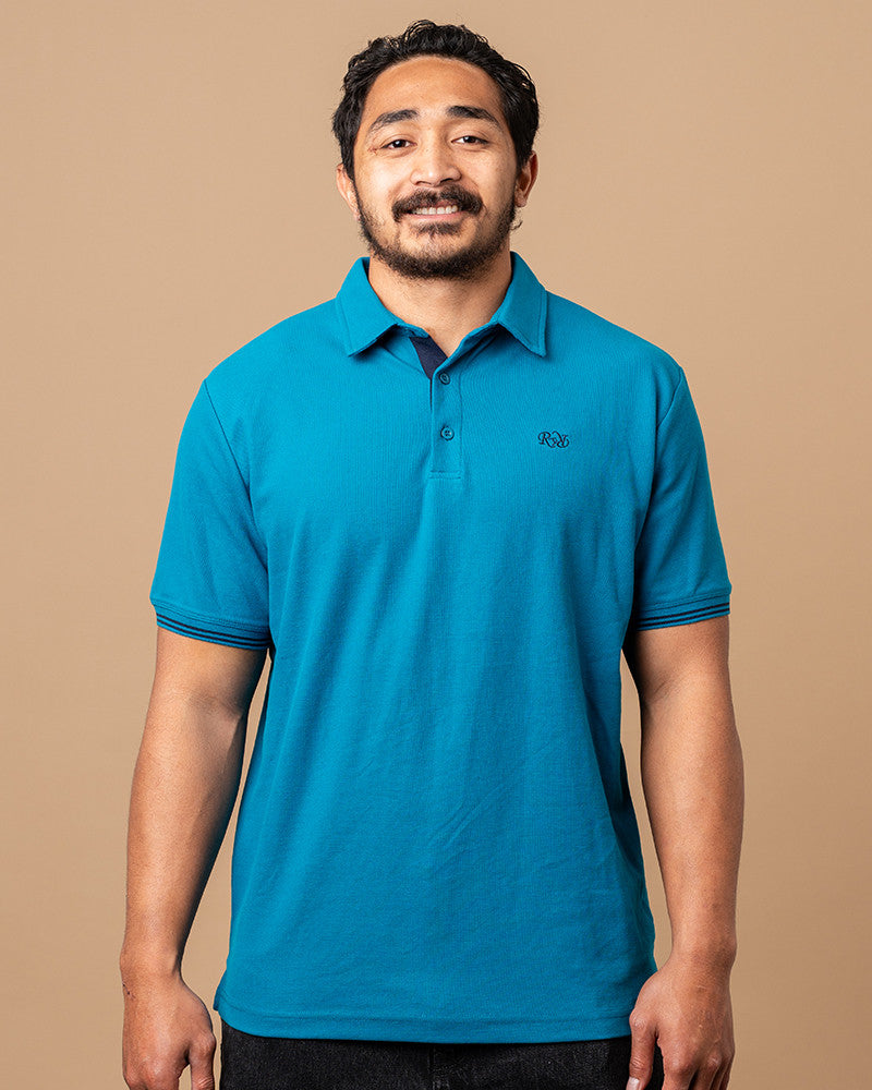 Trendy blue 'Ballon' rugby polo shirt