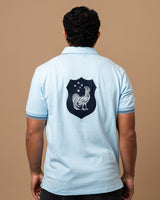 Sky & navy Coq rugby polo shirt