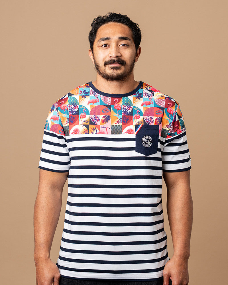 T-shirt Marinière Flamant Rose