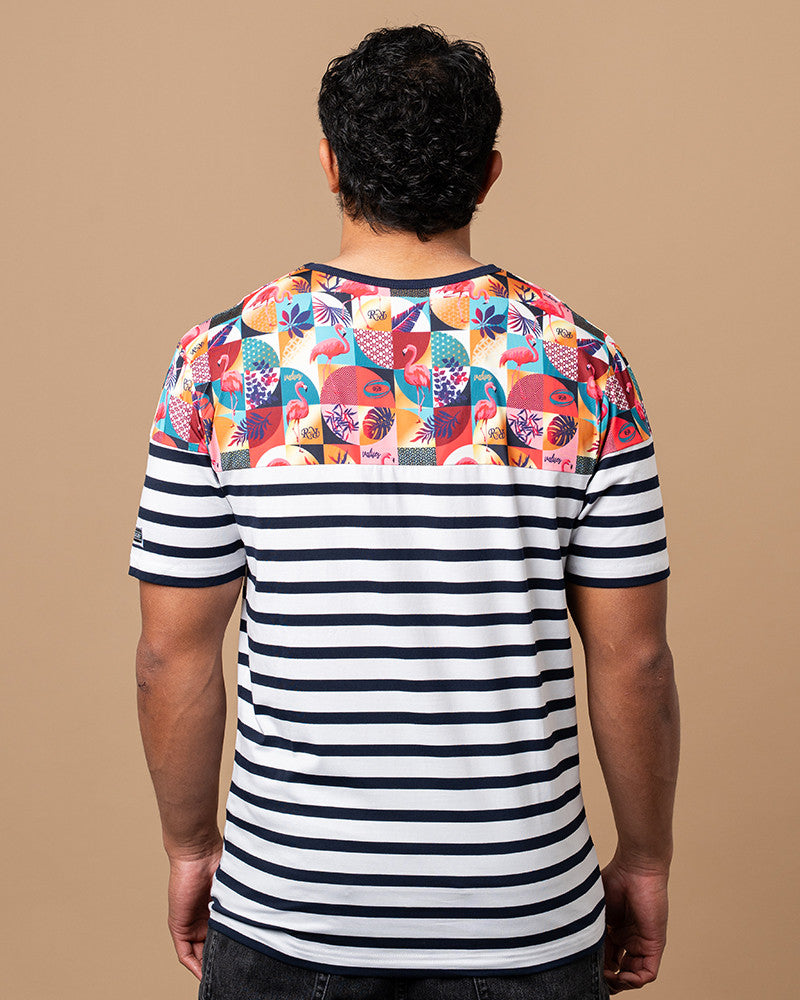 Pink Flamingo Striped T-shirt