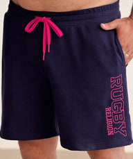 Bermuda rugby molletonné Marine & Fuchsia