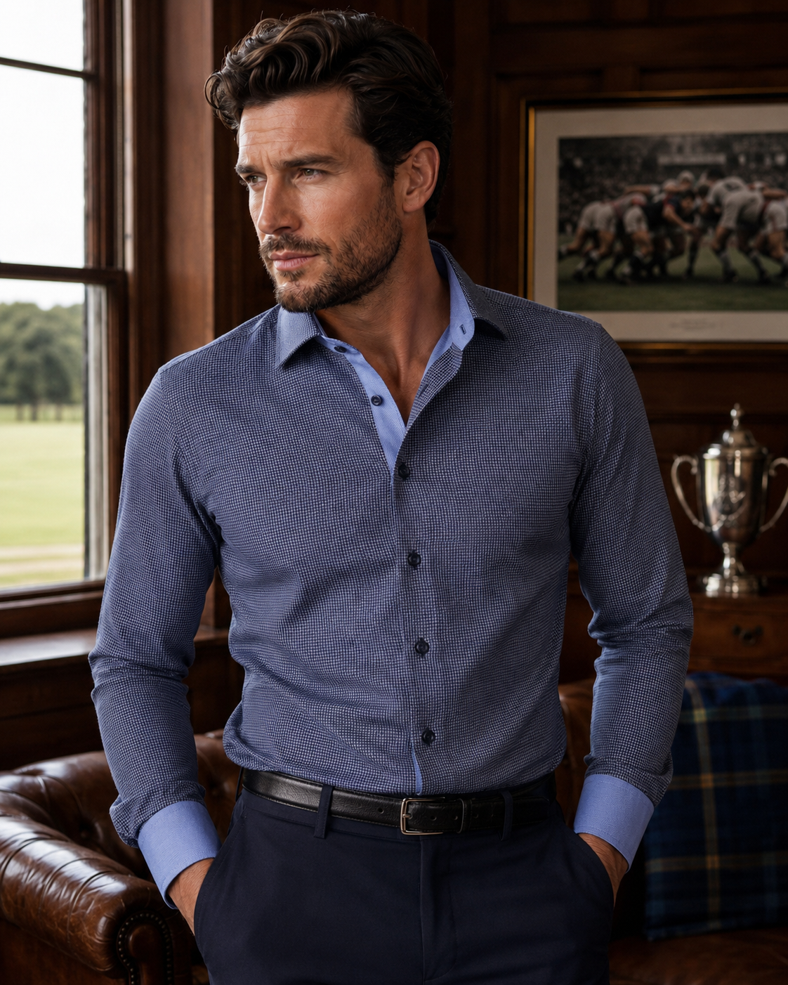 Chemise Rugby Héritage Marine