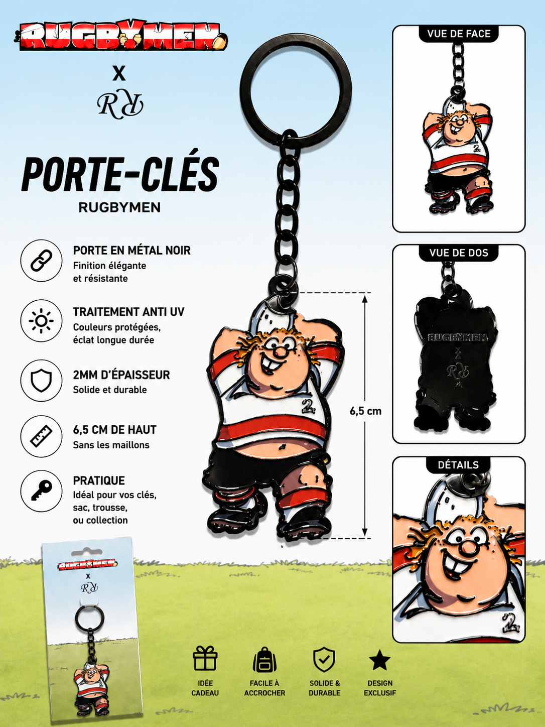Porte-clé Loupiote - Les Rugbymen