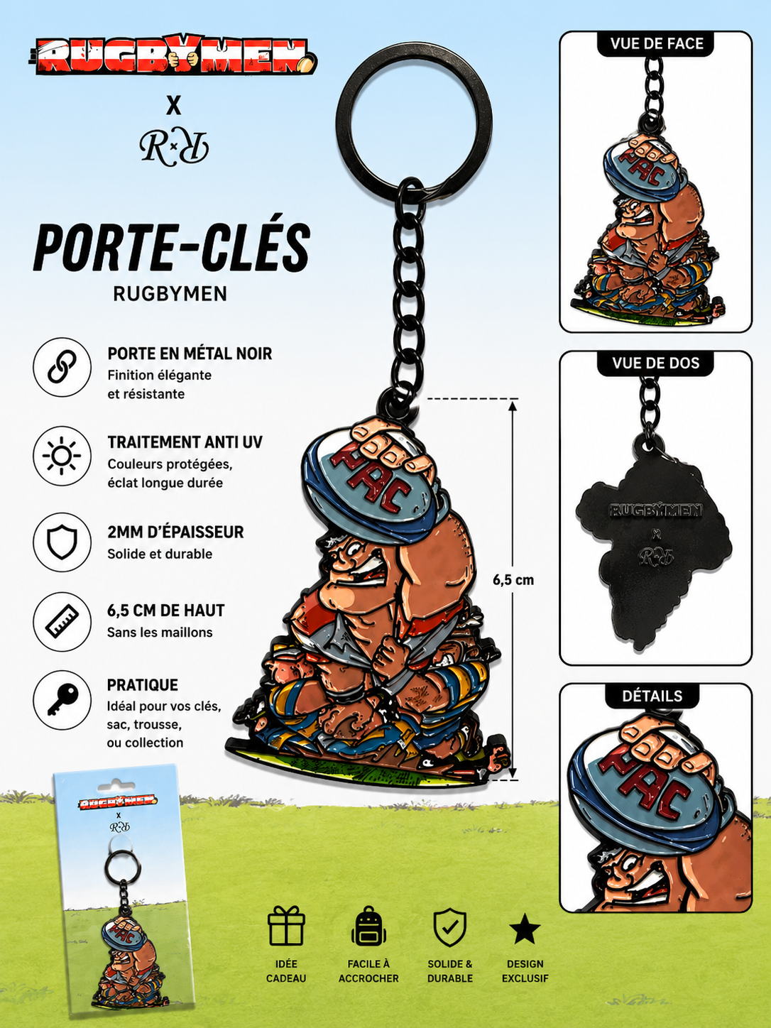 Porte-clé PAC - Les Rugbymen