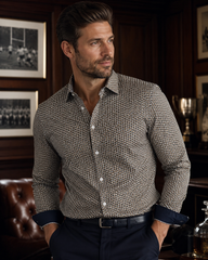 Chemise Rugby Graphique Marine Or