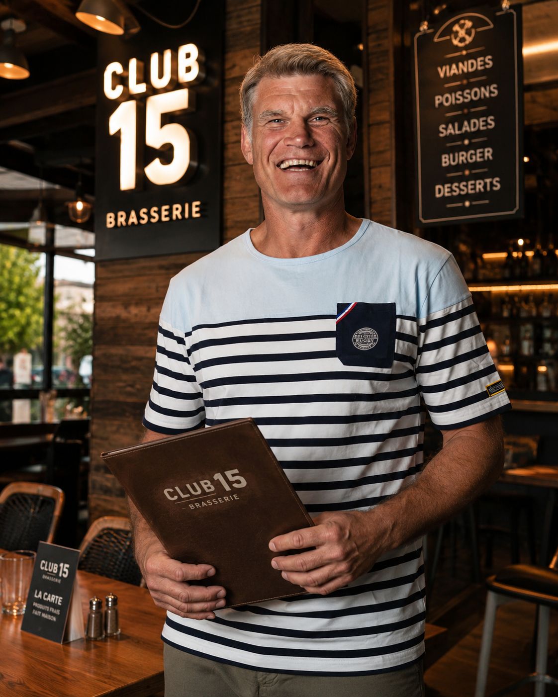 T-shirt Marinière Bleu Lin