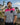 Polo de rugby Marinière fuchsia