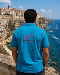 Trendy blue 'Ballon' rugby polo shirt