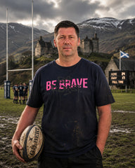 Be Brave rugby T-shirt - navy