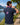 Polo rugby Coq en Dos marine & rose