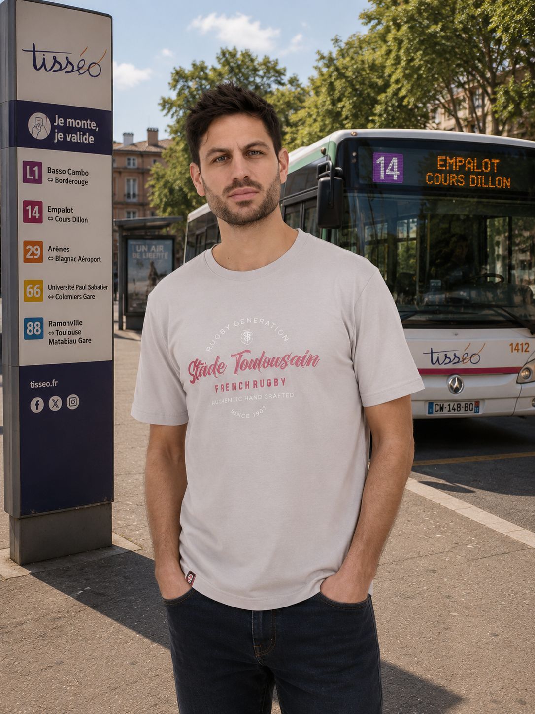 T-shirt Loop - grey - Stade Toulousain