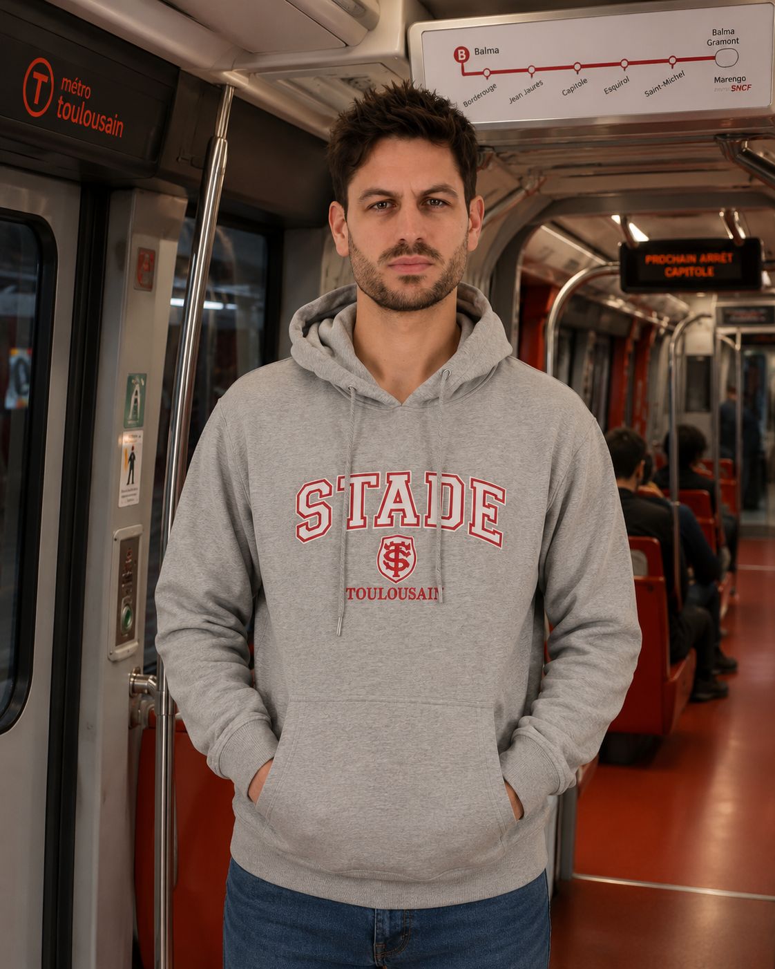 Sweat à capuche Brodi - gris - Stade Toulousain