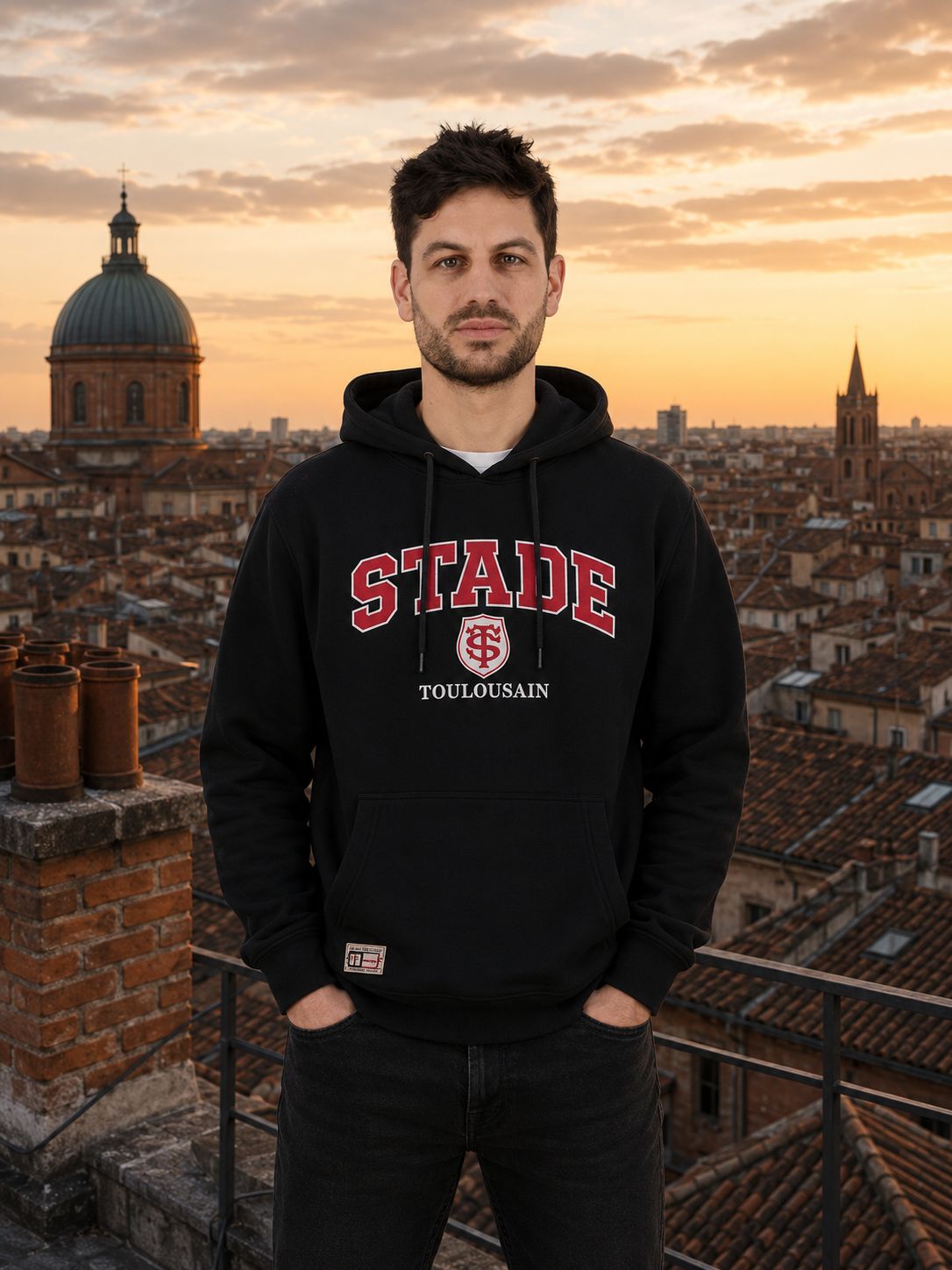 Sweat à capuche Brodi - noir - Stade Toulousain