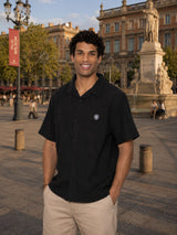 Clavis Shirt - black cotton gauze - Stade Toulousain