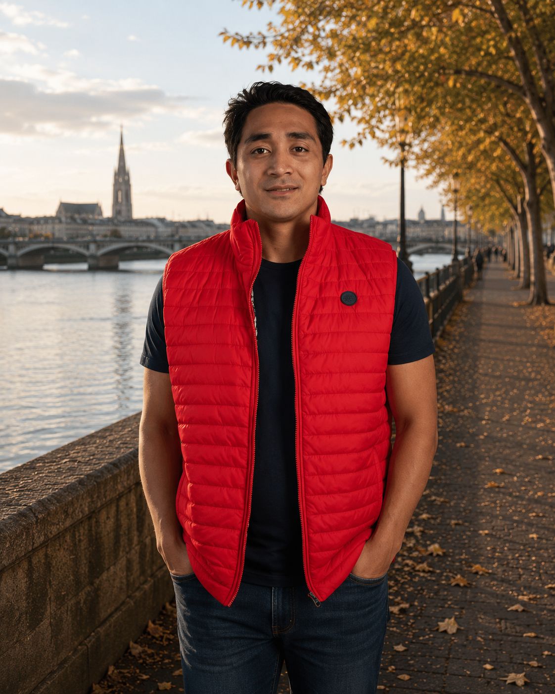 Doudoune légère Rugby Homme rouge