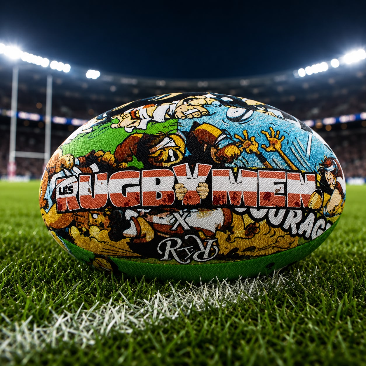 Ballon de Rugby Les Rugbymen™ Courage